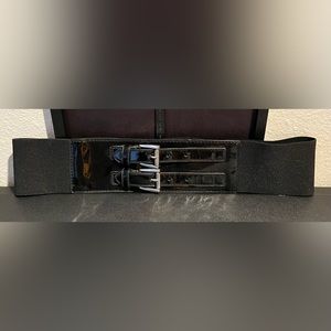 Cara New York Fashion Women Patent Leather 2 buckle Wide Waist Belt